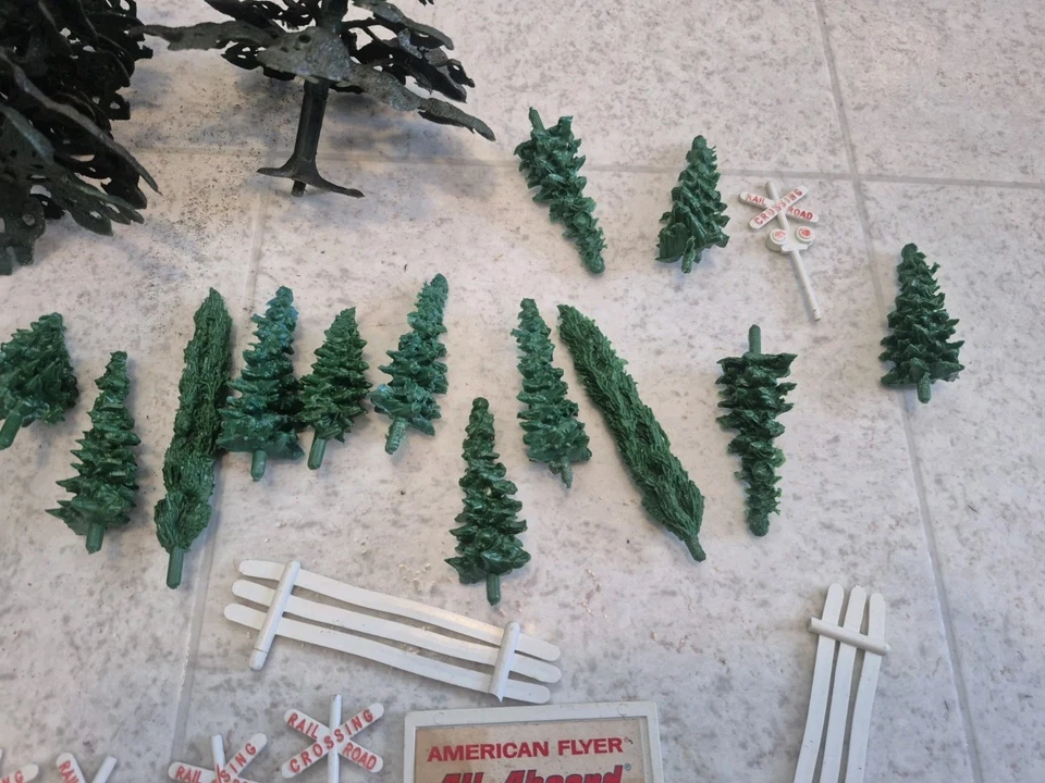 AMERICAN FLYER ALL ABOARD S GAUGE PAINEL CÊNICO ACESSÓRIO Placa de Árvores LOTE - Imagem 4 de 4