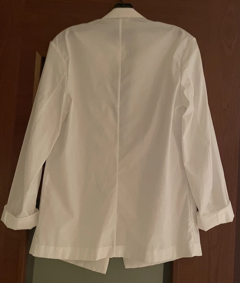 Новый с ценниками двубортный блейзер Dries Van Noten Caplan размер XS белый 100% хлопок - Изображение 4 из 4