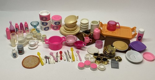 Vintage 1:6 Scale Miniatures Barbie Doll Lot Kitchen Dishes Accessories ...