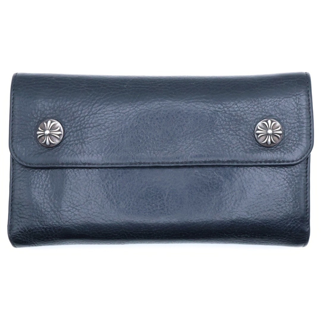 Chrome Hearts Wave Leather Wallet Purse Black BCA374 Used 9b28ded8c3238928c0994f