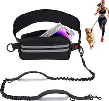Joggingleine Hunde, Freihandleine Laufleine Hundeleine mit Bauchgurt, Abnehmbare