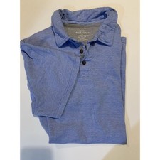 QuikSilver Modern Fit Polo Shirt 100 Cotton Blue Stripe SS Button Men's XL