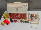 Vintage Fisher Price Family Farm “MOO BARN” with Animals, Tractor, People + More