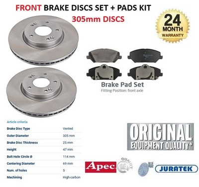 FRONT BRAKE DISCS and PADS SET for KIA CEED 1.6 CRDi 115 2018-on