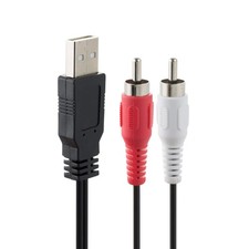 RCA to USB Converter Audio Cable 2.0 A Male 2 1.5 meters