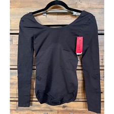 Spanx Long Sleeve Base Bodysuit Slimming Very Black Sz S NWT 60