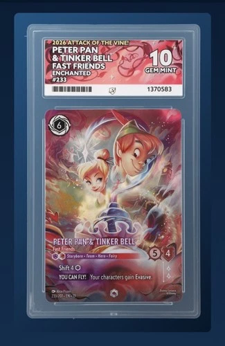 Disney Lorcana - Peter Pan & Tinkerbell Fast Friends - Enchanted - ACE 10