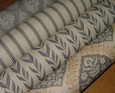 Leinen Mischung Vorhangstoff Provence Kollektion Grau Kissen Polster Jalousien