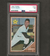Dave Giusti 1962 Topps #509 Rookie PSA 7  Beautiful Card!. rookie card picture