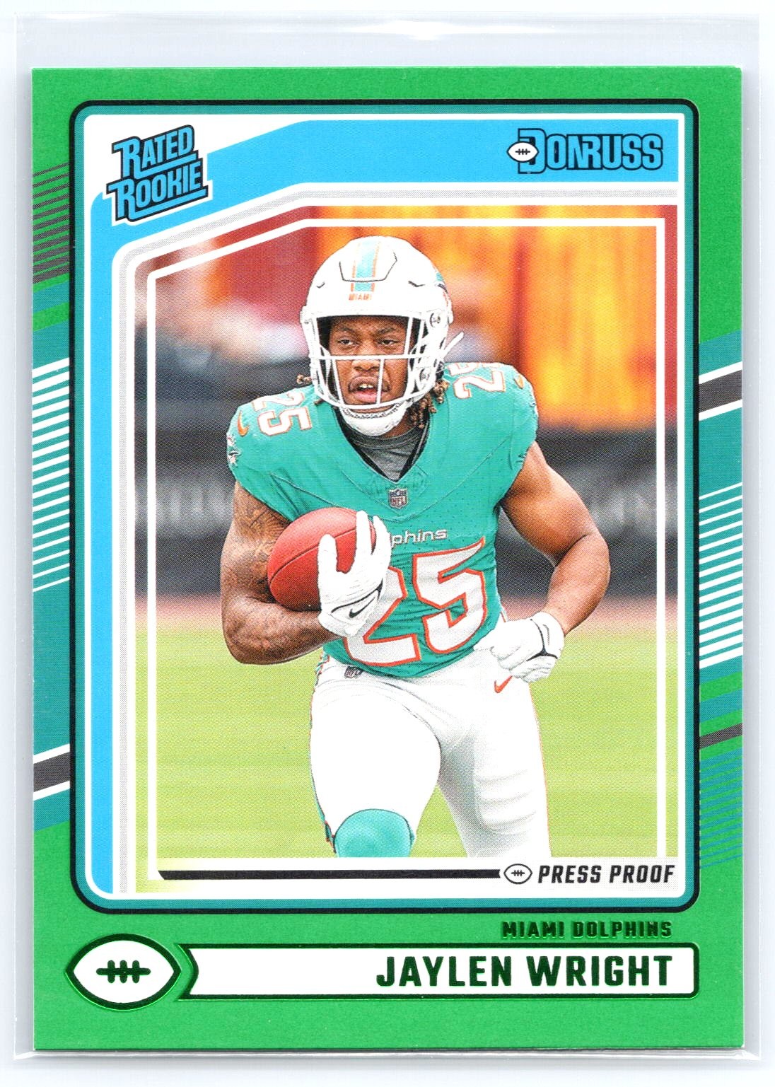2024 Donruss #344 Jaylen Wright Press Proof Green