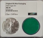 2025 MS 70 Curio Collection American Silver Eagle w/bag ASE 85/120 Flawless Coin