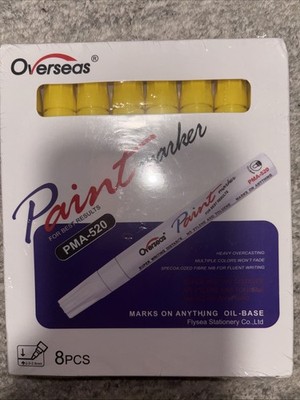Yellow Paint Pen Permanent Paint Markers - 8 Oil Based Paint Pens, Medium Tip,