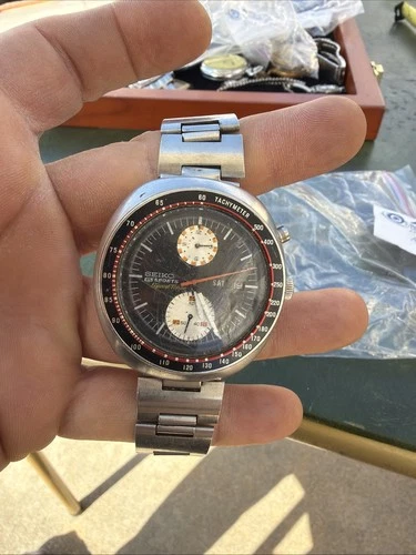 SEIKO 6138-0011 UFO Automatic Chronograph Watch Vintage Men's Black Dial Repair