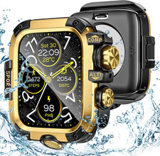 3 in 1 Metal PC Case for Apple Watch Screen Protector 46Mm, 360  Protective Rugg