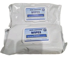 Hand Sanitizing 75% Alcohol Wipes 860003927915. 2 Packs Of 80 Each