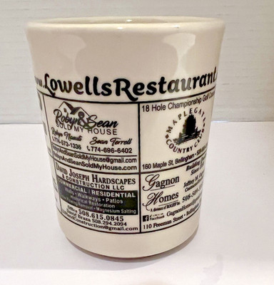 Lowell's Restaurant Mendon, MA Local Advertisements -Maplegate CC Coffee Mug Cup