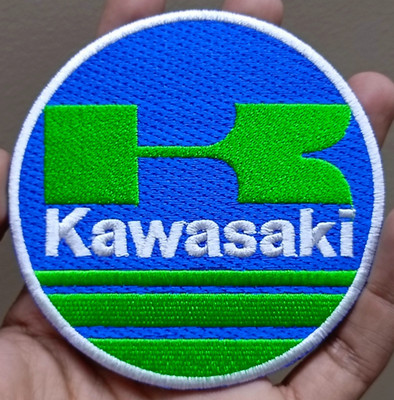 Kawasaki Logo Iron On Patch - Sew Patch - Embroidered Patch 3.7'' x 3.7''