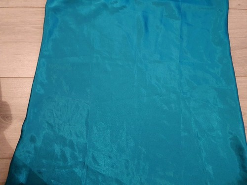 Vintage Avon Teal Blue Satin Full Length Slip Size 14-16 Shirt Tail Hem - Picture 4 of 21