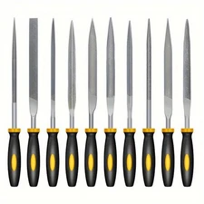 10pcs Premium Needle File Set, High-carbon Steel, Non-slip Handles, Precise Wood