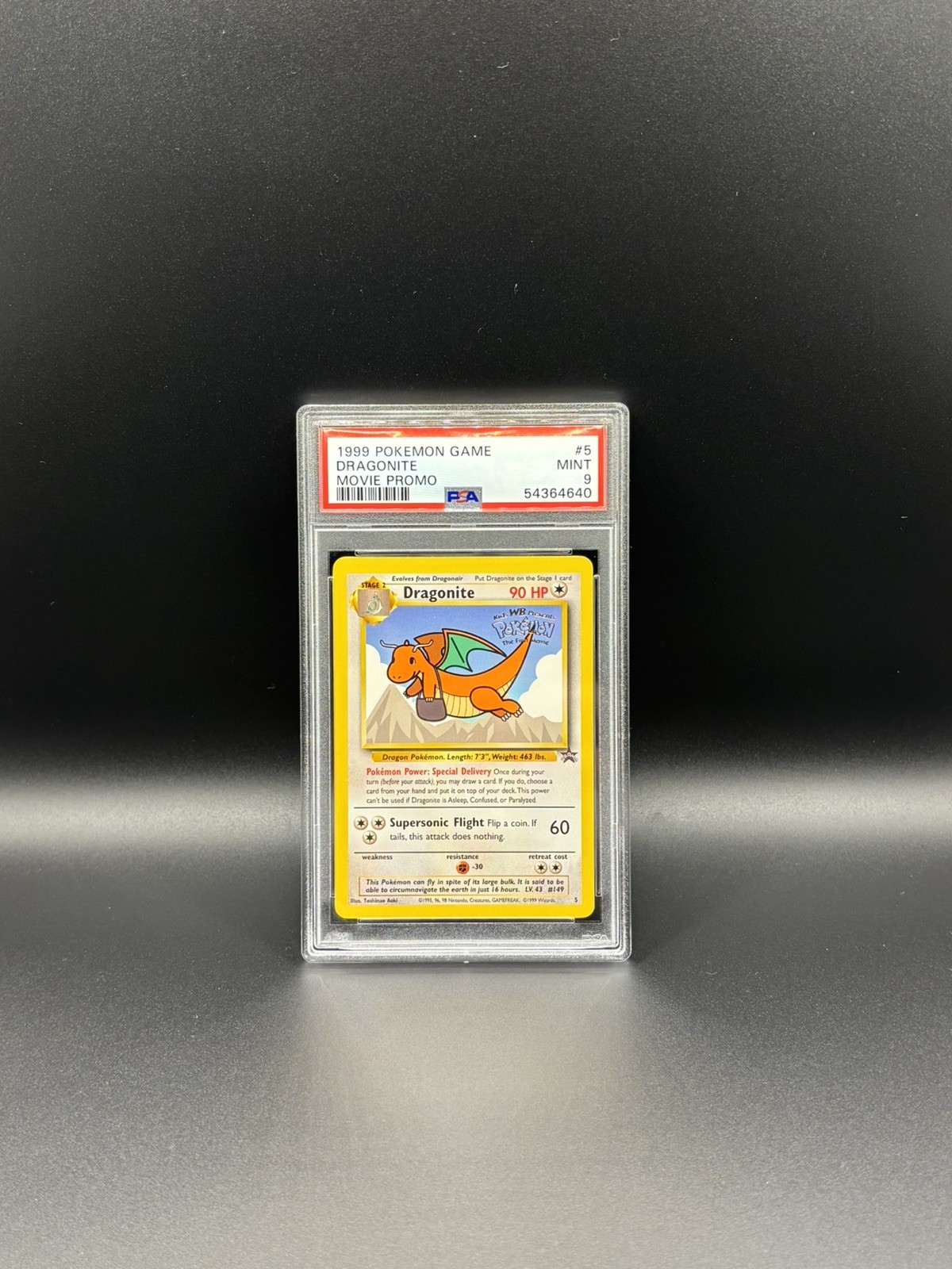 1999 POKEMON GAME MOVIE PROMO #5 DRAGONITE PSA 9