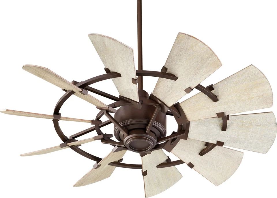 Quorum Windmill 44" Ceiling Fan - Weathered Oak/Weathered Oak 10-Blade - Image 3 of 4