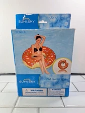 Sun And Sky Donut Swim Ring 51.5 Inch 131 Cm Ages 6+ NIB