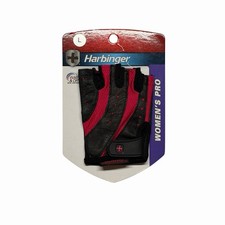 Harbinger Women's Pro Weight Lifting Leather Gloves - Size Large Black/Pink NEW