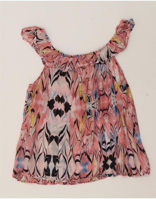 J. Crew schulterfreies Damenoberteil abstraktes Muster UK 14 Medium pink CS02