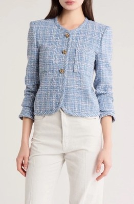 Derek Lam 10 Crosby Emilia Dom Button Tweed Jacket Women's Size 6 MSRP $650 NWT