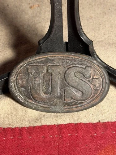 Civil War U.S. Oval “US” Belt Buckle – Union Soldier Waist Belt Plate