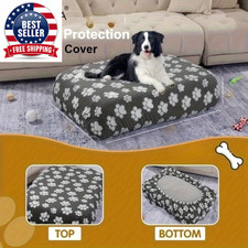 Cute Cartoon Footprints Plush Warm Dog Bed Cover Washable Reusable Good Elastici