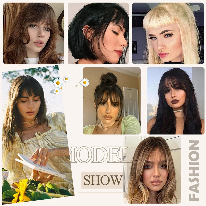 Pinza para el cabello con flecos finos/gruesos en extensiones de cabello humano real como pieza frontal Foto 2 de 4