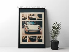 Vintage Retro Car Poster of Porsche 911 Wall Art Printable Wall ,  Poster Decor
