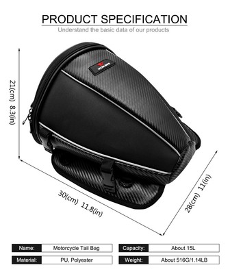 ABAMITA Motorrad-Hecktasche 50–70 L – Wasserdicht, Mit MOLLE-System, Umwandelbar Zum Rucksack