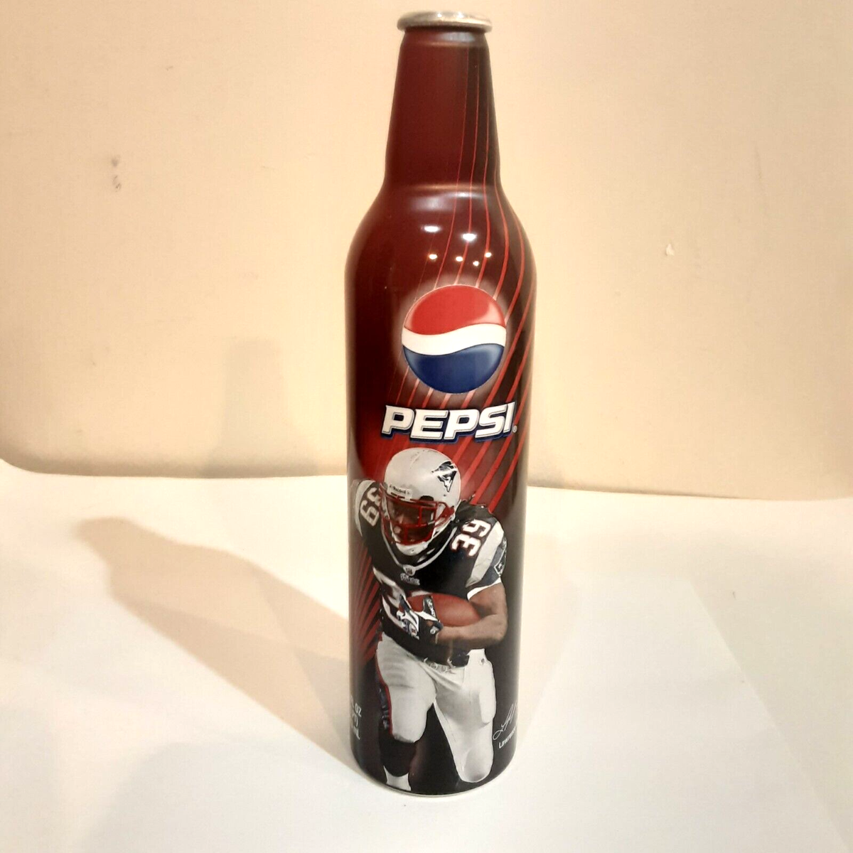 LAWRENCE MARONEY NEW ENGLAND PATRIOTS FOOTBALL EMPTY PEPSI