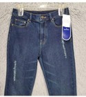 NWT Diane Gilman DG2 Womens 4 (27x29.5) Dark Wash Skinny Jeans Denim Distress — photo 2