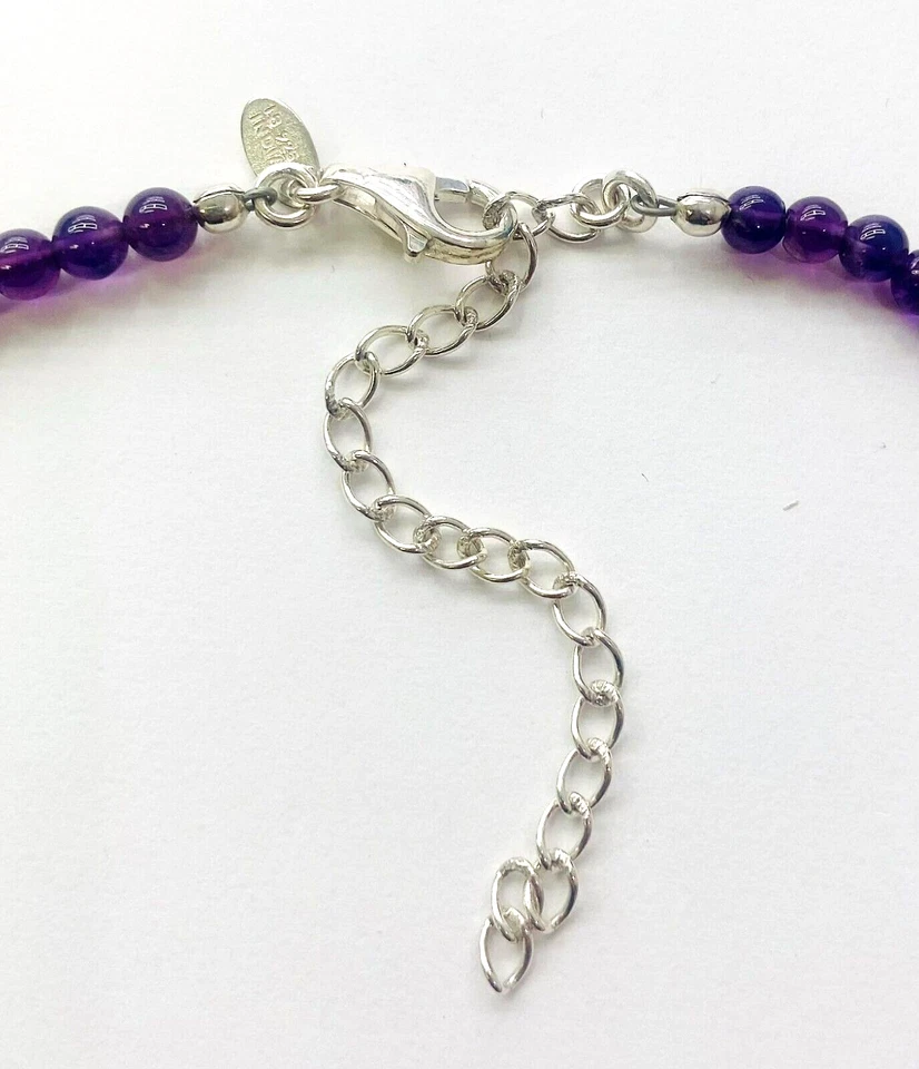 HSN Nicky Butler Sterling Silver 8mm Amethyst Graduated 16" Beaded Necklace - Image 4 of 4