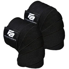 Fit Active Sports Knee Wraps For Powerlifting, Weightlifting, Cross Training  