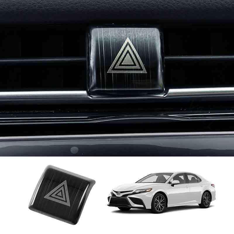 Black Titanium Mergency Light Switch Control Trim For Toyota Camry 2018-2023 1pc