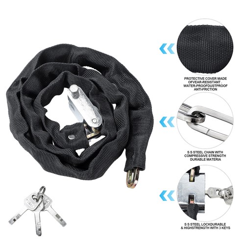 1.2M Security Sturdy Motorbike Motorcycle Bicycle Heavy Duty Chain Lock Padlock - Picture 2 of 12