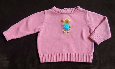 Gymboree Sugar and Spice Pink Christmas Gingerbread Girl Sweater 12-18 Month
