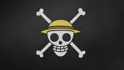 Anime one piece jolly roger skull hat simple background Play Gaming Mat Desk