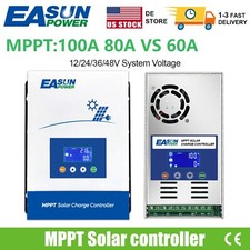 MPPT 60A 80A 100A Solar Charge Controller 12V 24V 36V 48V DC Battery Regulator