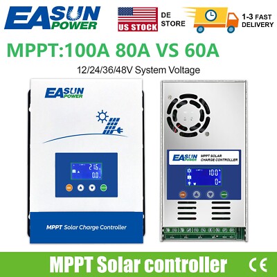 20A 40A 60A 80A 100A MPPT Solar Charge Controller Battery Regulator 12V 24V 48V