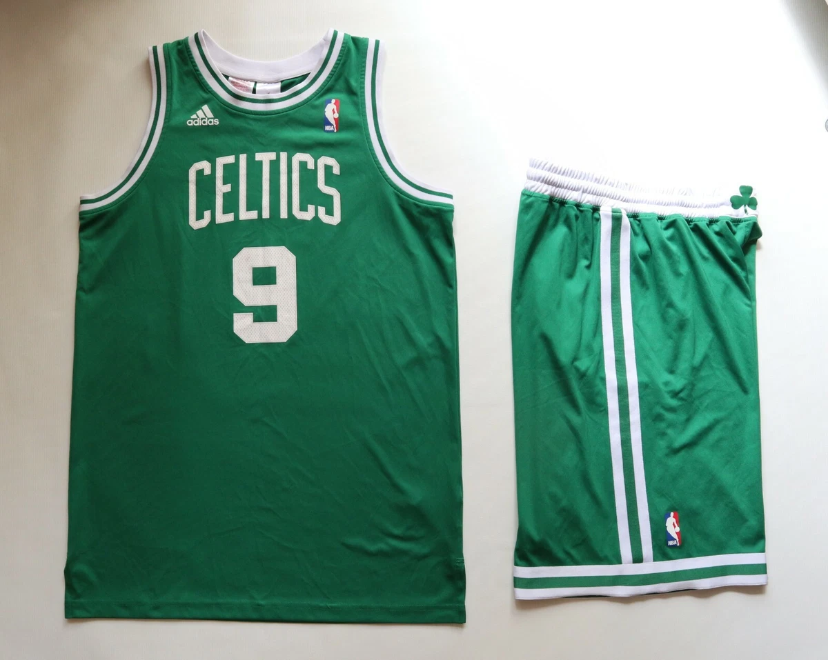 Boston Celtics #9 Rajon Rondo Green Wiht Gold Swingman Jersey on