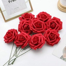 25/50 Artificial Flowers Foam Rose for Home Wedding Bouquet Party Decorative
