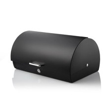 Image of Swan Serenity Bread Bin Black with Polished Steel Accents SWKA18535BLK