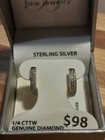 Diamond 1/4 ct Earrings  Silver W/Gold Overlay "Vermeil" NEW!! ICED! — photo 5