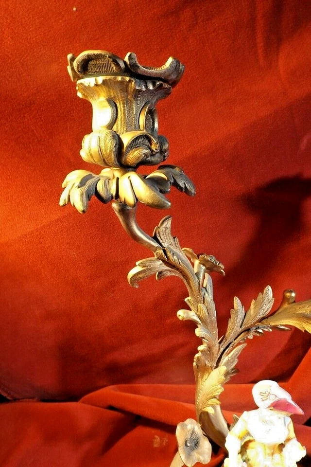 Excepcionalmente RARO 1830s MINTON HP Porcelana Bronce Candelabro PIEZAS DE LIBRO Foto 2 de 4