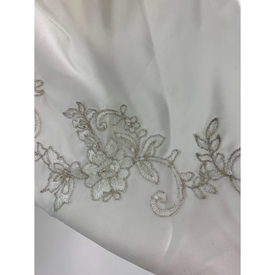 Vestido de novia David WG3239 marfil en capas talla 4 sin tirantes + chaqueta 6299 Foto 2 de 4